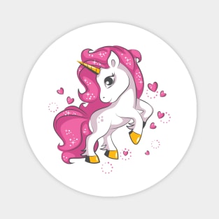 Cute little pink unicorn Magnet